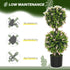 Set of 2 Decorative Artificial Plants Ball Trees with Lavender Flowers in Pot Fake Plants for Home Indoor Outdoor Decor, 70cm, Pink Bargain Clearance Centre
