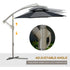 2.7m Banana Parasol Cantilever Umbrella with Crank Handle, Double Tier Canopy and Cross Base for Outdoor, Hanging Sun Shade, Black