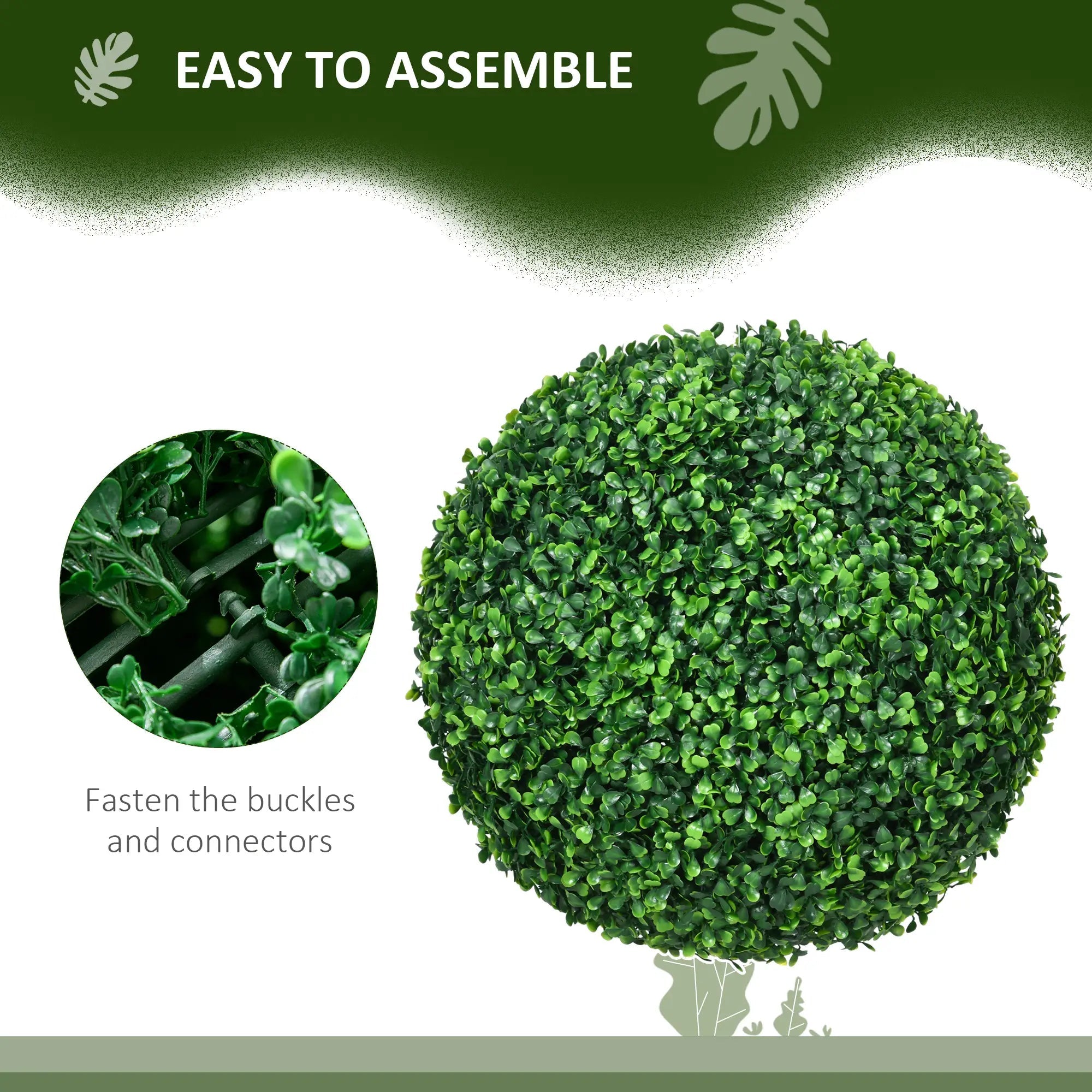Set of Two Artificial Boxwood Balls Plants - Green Bargain Clearance Centre