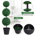 Set of 2 Artificial Boxwood Ball Topiary Trees Potted Decorative Plant Outdoor and Indoor Décor (112cm) Bargain Clearance Centre