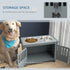 Raised Dog Bowls, Pet Feeding Station, with Storage, Food and Water Bowls, for Large Dogs - Grey