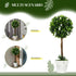 Set of 2 Decorative Artificial Plants Ball Trees with Flower for Home Indoor Outdoor Decor, 60cm ,White Bargain Clearance Centre
