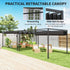 4 x 3m Metal Pergola, with Retractable Canopy Roof - Black Bargain Clearance Centre