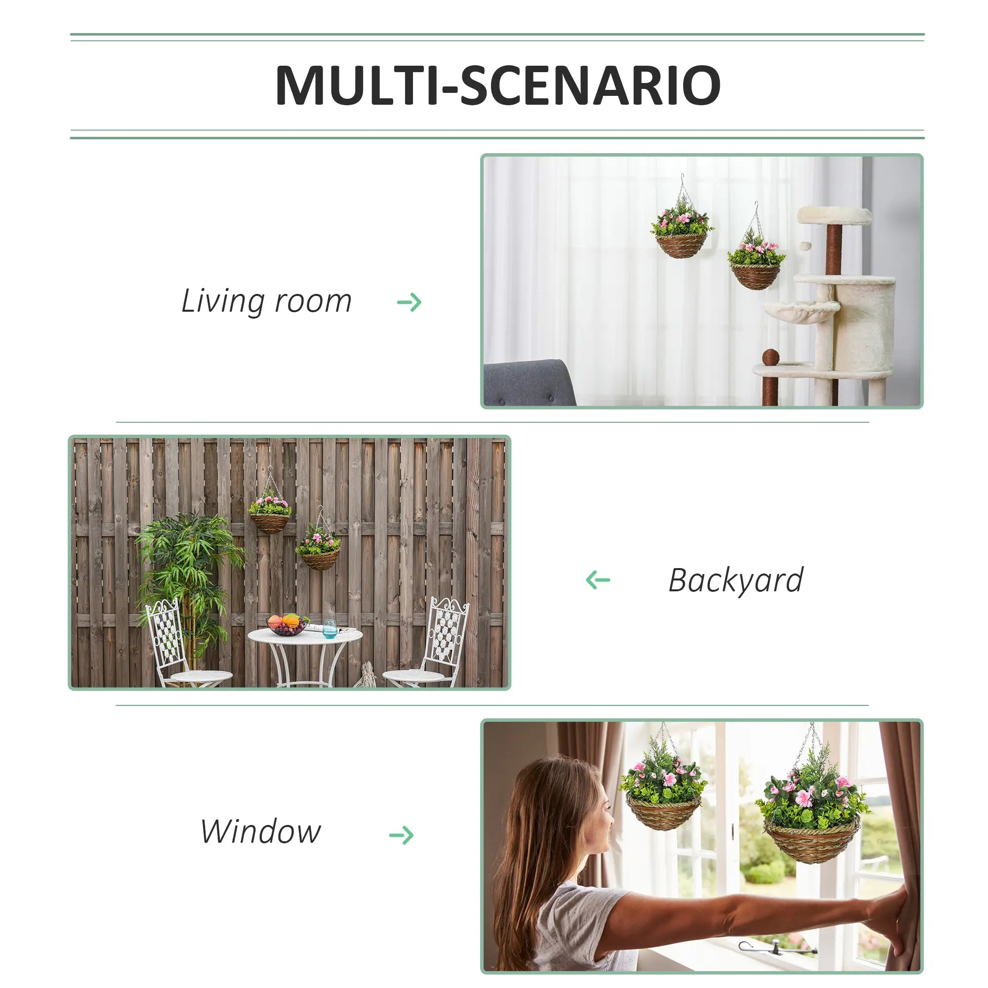 Set of Two Hanging Lisianthus Flower Pots - Pink/Green Bargain Clearance Centre