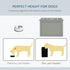 Raised Dog Bowls, with Storage, Two Stainless Steel Bowls, Elevated Base - Grey