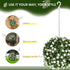 Set of 2 Decorative Artificial Plants, UV-protected Artificial Plant Topiary Rose Balls, Fake Plants for Home Indoor outdoor Decor, 28cm, White Bargain Clearance Centre