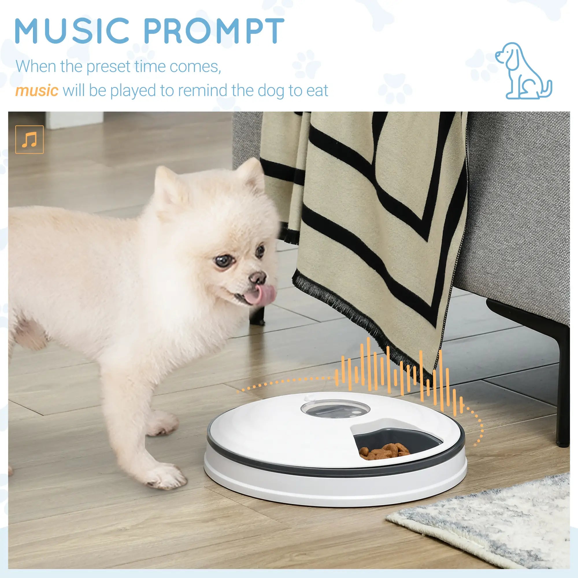 Automatic Pet Dog Cat Feeder w/ Digital Timer Six-Meal Food Dispenser