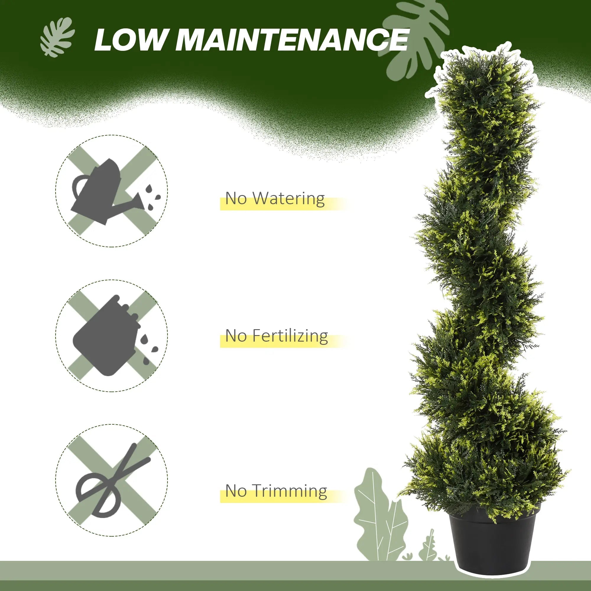90cm/3FT Artificial Trees, Spiral Topiary Trees w/ Pot Set Of 2, Fake Indoor Outdoor Greenery Plant Home Office Garden Decor Green Bargain Clearance Centre