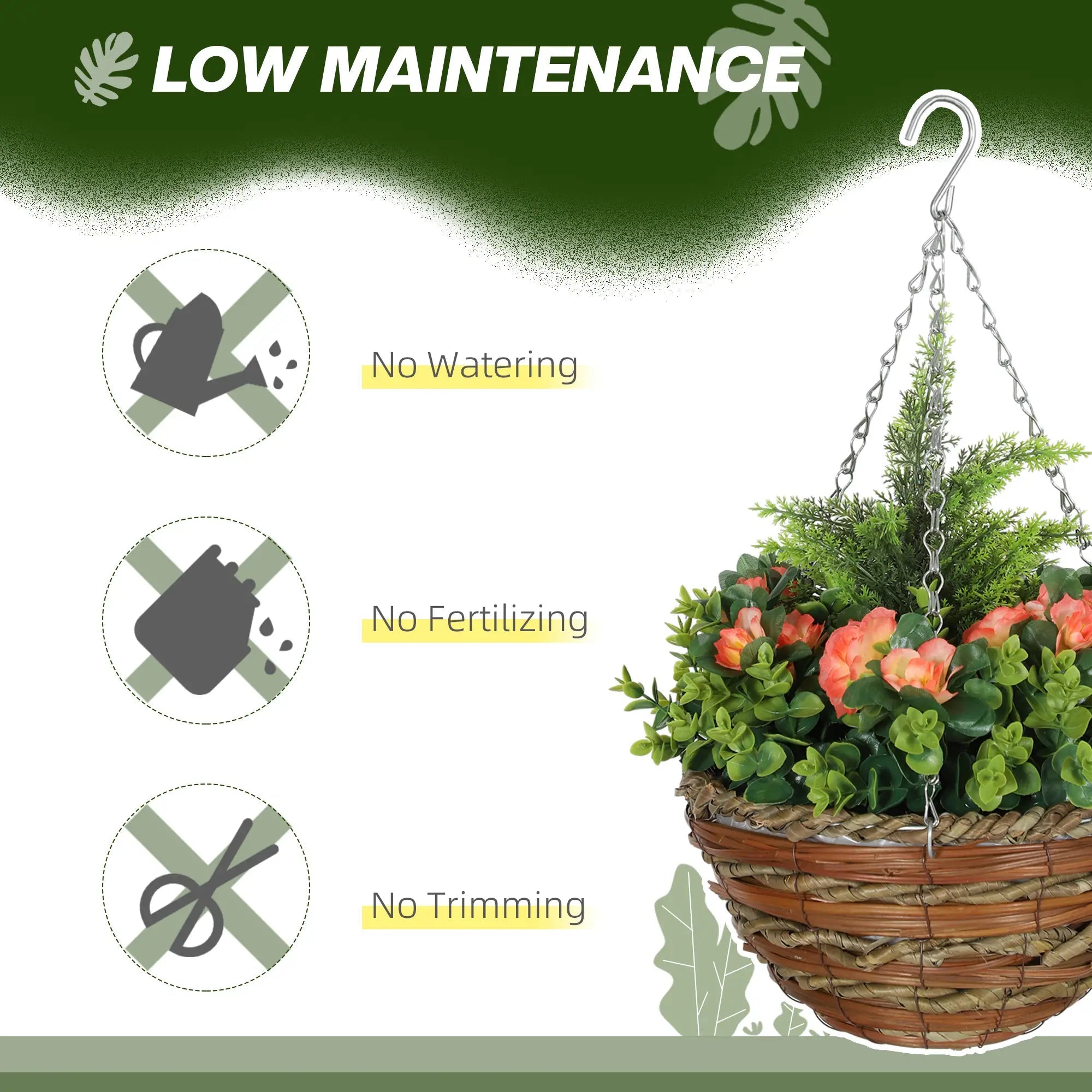 Set of Two Hanging Lisianthus Flower Pots - Orange/Green Bargain Clearance Centre
