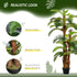 Artificial Plant Tropical Palm in Pot, Fake Plants for Home Indoor Outdoor Decor, 150cm, Green Bargain Clearance Centre