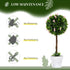 Set of 2 Decorative Artificial Plants Ball Trees with Flower for Home Indoor Outdoor Decor, 60cm ,Pink Bargain Clearance Centre
