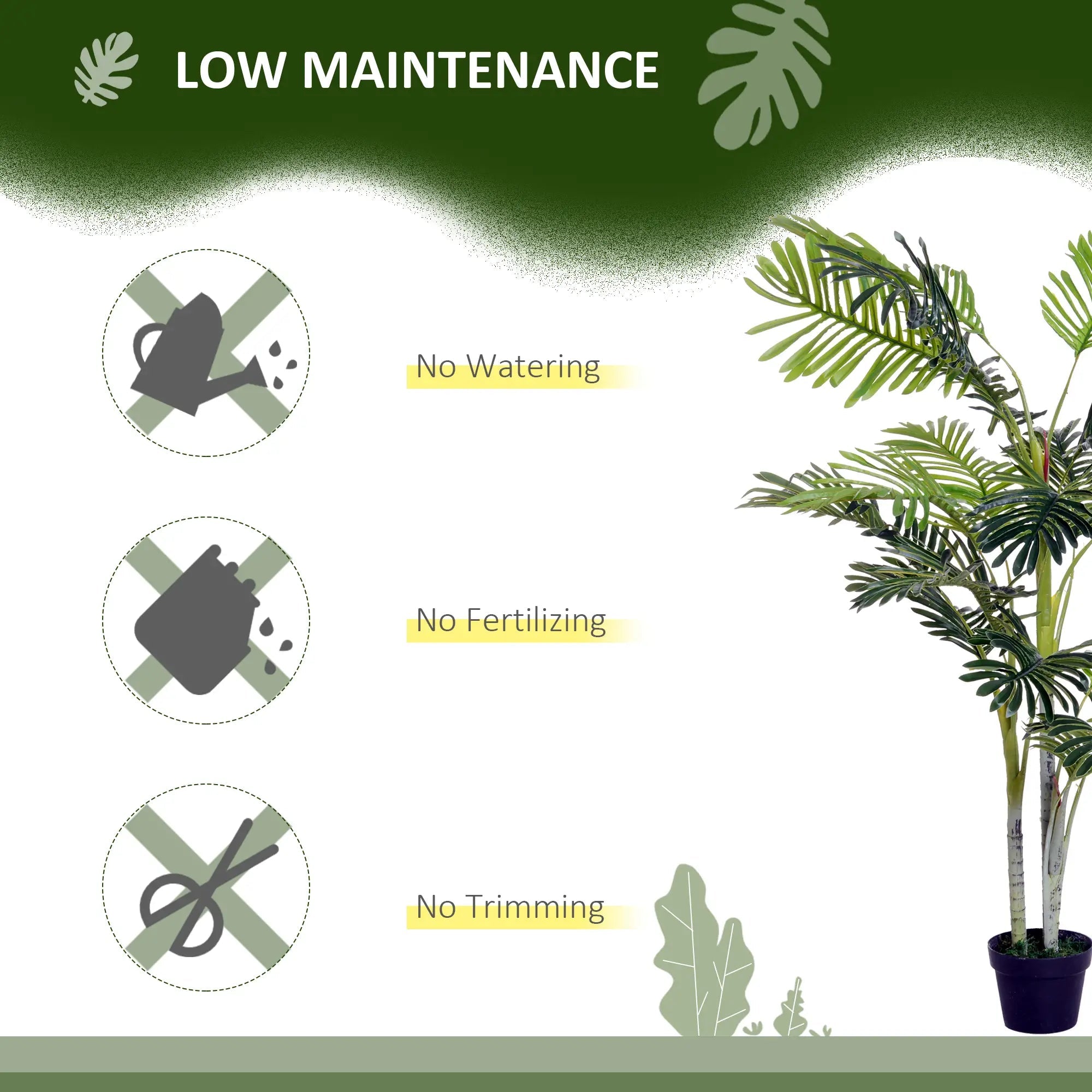 Artificial Tree, 150cm Tropical Palm Tree, Fake Plants in Pots, Faux Green Plant for Indoor Outdoor Home Office Living Room Decoration 4.8 Bargain Clearance Centre