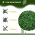 Set of Two Artificial Boxwood Balls Plants - Green Bargain Clearance Centre