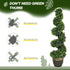 Set of 2 Decorative Artificial Plants, Boxwood Spiral Topiary Tree with Lavender and Pot, Fake Plants for Home Indoor Outdoor Decor, 115cm Bargain Clearance Centre