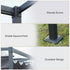 4 x 3(m) Metal Outdoor Pergola with Retractable Roof, Outdoor Gazebo with Drainage Holes for Garden, Patio, Lawn, Grey