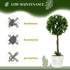 Set of 2 Decorative Artificial Plants Ball Trees with Flower for Home Indoor Outdoor Decor, 60cm ,White Bargain Clearance Centre