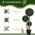 Decorative Artificial Tree Boxwood Ball Topiary Tree in Pot Fake Plant for Home Indoor Outdoor Decor, 90 cm, Dark Green Bargain Clearance Centre