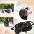 Foldable Three-Wheeler Baby Stroller w/ Canopy, Storage Basket - Black