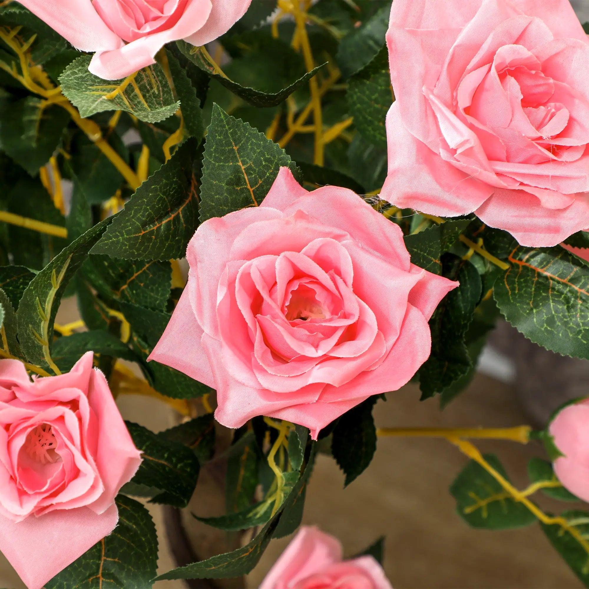 Set of 2 Artificial Plants Pink Rose Floral in Pot, Fake Plants for Home Indoor Outdoor Decor, 90cm Bargain Clearance Centre
