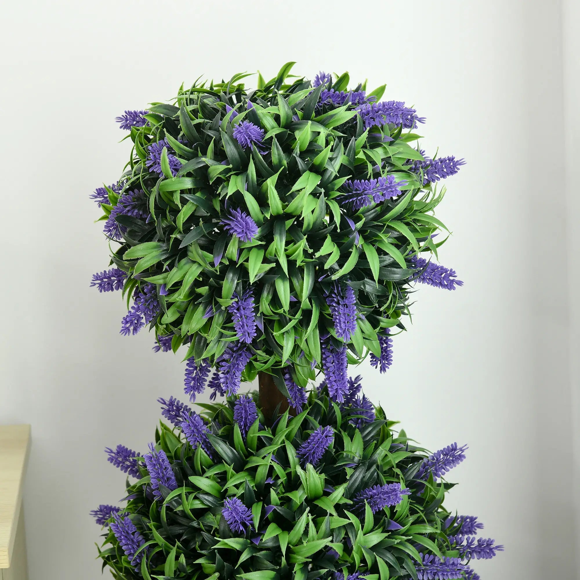 Set of 2 Artificial Plants, Lavender Flowers Ball Trees with Pot, for Home Indoor Outdoor Decor, 110cm Bargain Clearance Centre