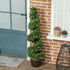 Set of 2 Decorative Artificial Plants, Boxwood Spiral Topiary Tree with Lavender and Pot, Fake Plants for Home Indoor Outdoor Decor, 115cm Bargain Clearance Centre