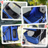 Pet Stroller for Small Miniature Dogs Cats Foldable Travel Carriage with Wheels Zipper Entry Cup Holder Storage Basket Blue