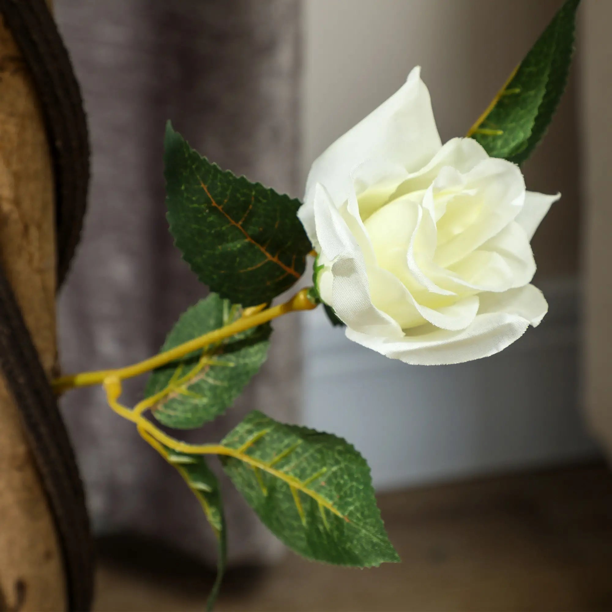 Set of Two Faux Rose Trees - White Bargain Clearance Centre