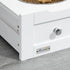 Pet Feeder Station, Dog, Cat Storage Container, with Raised Bowls, Hanger, Cabinet - White