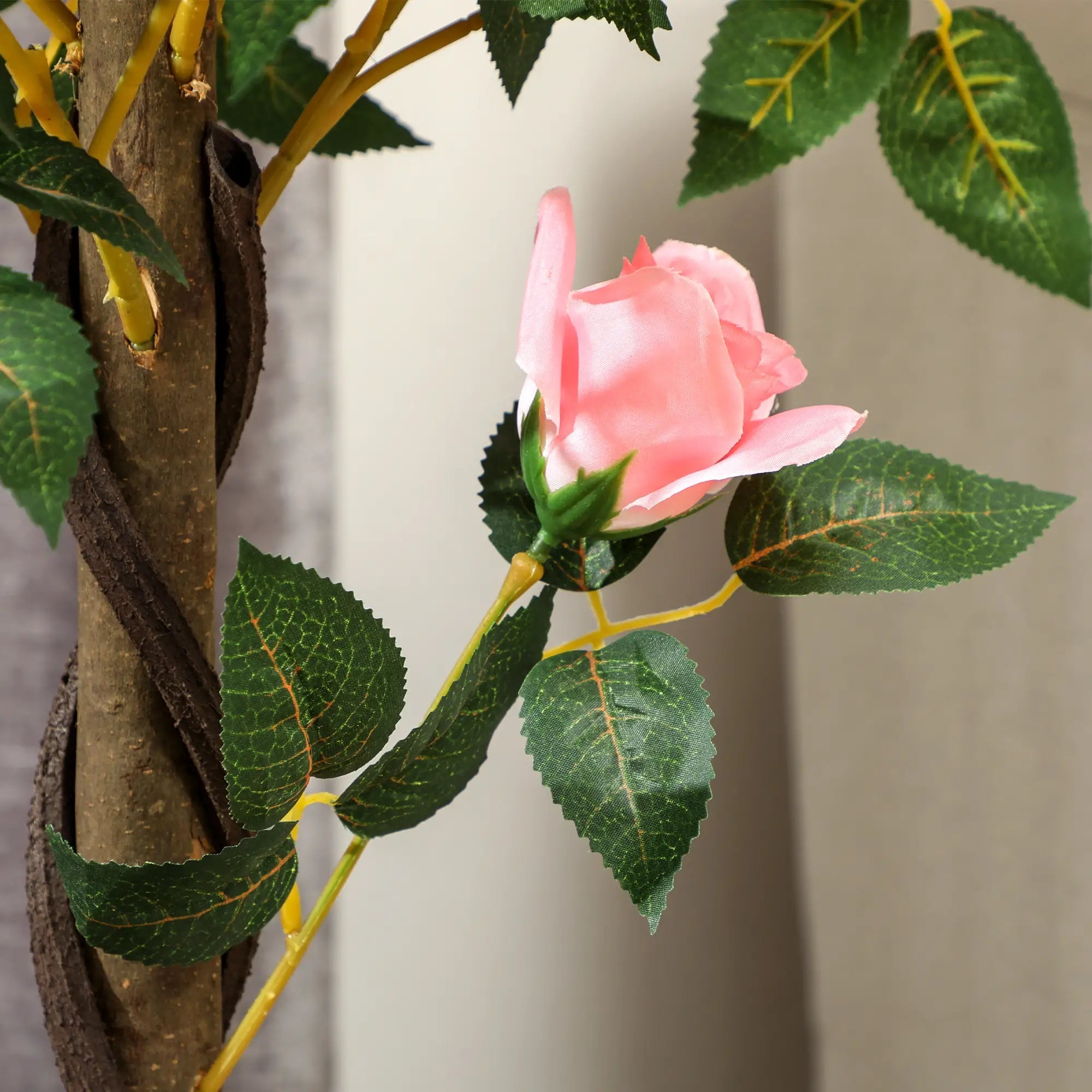 Set of 2 Artificial Plants Pink Rose Floral in Pot, Fake Plants for Home Indoor Outdoor Decor, 90cm Bargain Clearance Centre