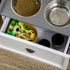 Stainless Steel Raised Dog Bowls, with 21L Storage Drawer for Large Dogs and Cats - White