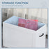Raised Dog Bowls, with Storage, Two Stainless Steel Bowls, Elevated Base - White
