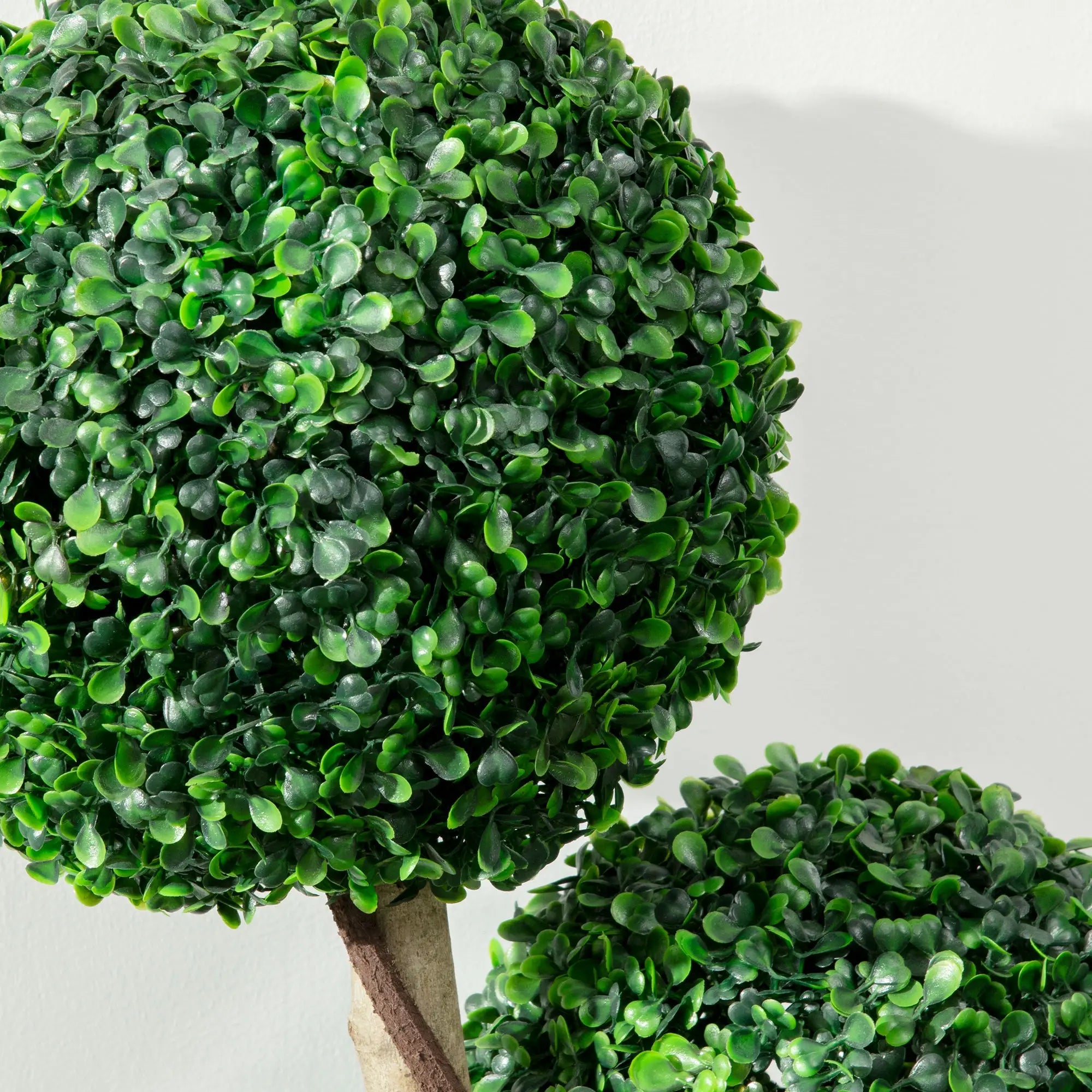 Decorative Artificial Tree Boxwood Ball Topiary Tree in Pot Fake Plant for Home Indoor Outdoor Decor, 90 cm, Dark Green Bargain Clearance Centre