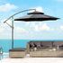 2.7m Banana Parasol Cantilever Umbrella with Crank Handle, Double Tier Canopy and Cross Base for Outdoor, Hanging Sun Shade, Black