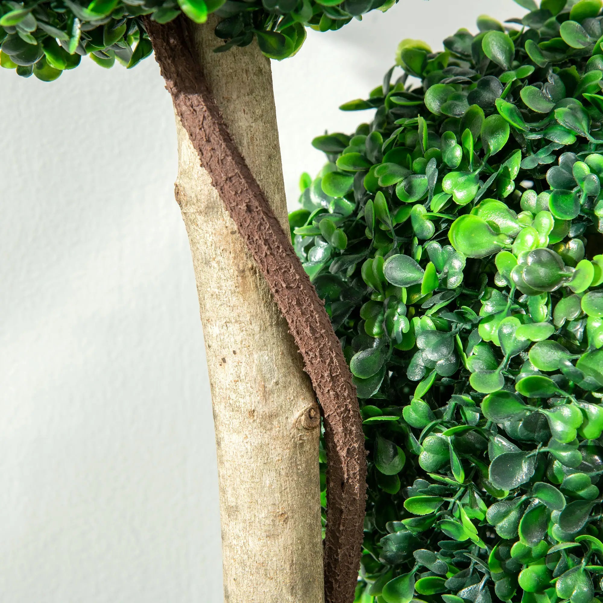 Decorative Artificial Tree Boxwood Ball Topiary Tree in Pot Fake Plant for Home Indoor Outdoor Decor, 90 cm, Dark Green Bargain Clearance Centre