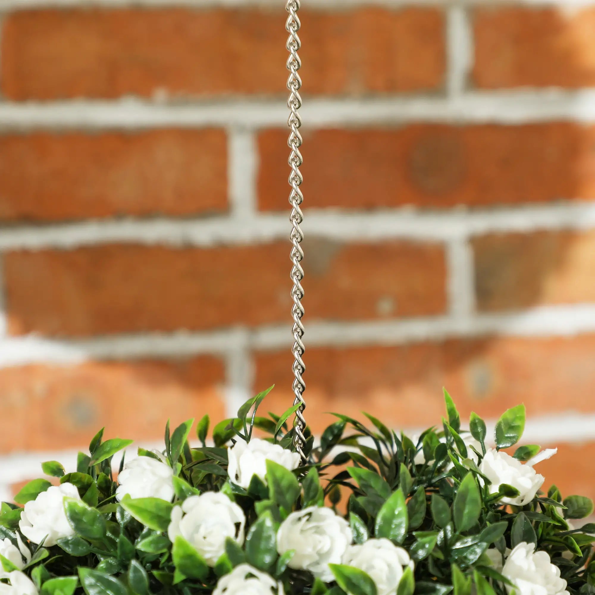 Set of 2 Decorative Artificial Plants, UV-protected Artificial Plant Topiary Rose Balls, Fake Plants for Home Indoor outdoor Decor, 28cm, White Bargain Clearance Centre