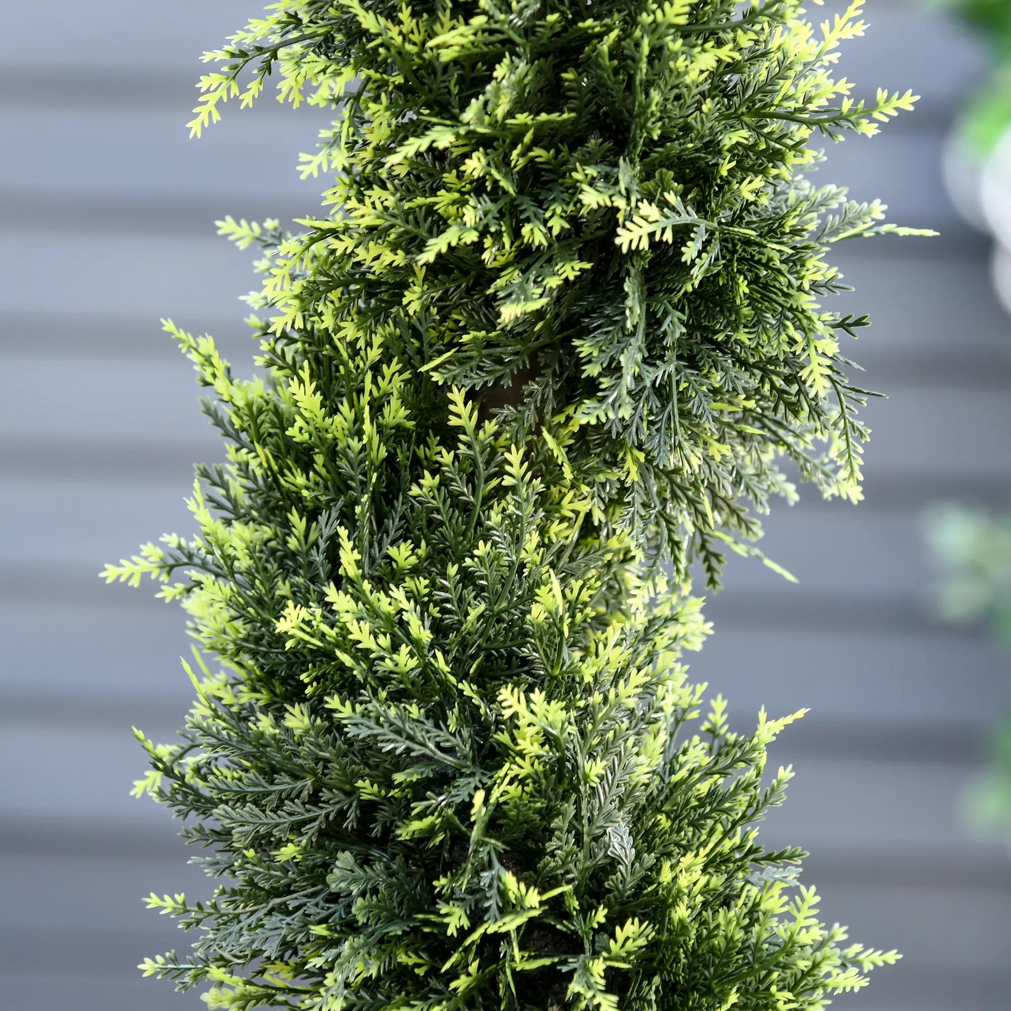 90cm/3FT Artificial Trees, Spiral Topiary Trees w/ Pot Set Of 2, Fake Indoor Outdoor Greenery Plant Home Office Garden Decor Green Bargain Clearance Centre
