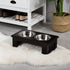 Raised Dog Feeding Bowls with Stand, Stainless Steel for Medium Dog, 58L x 31W x 25H cm - Brown