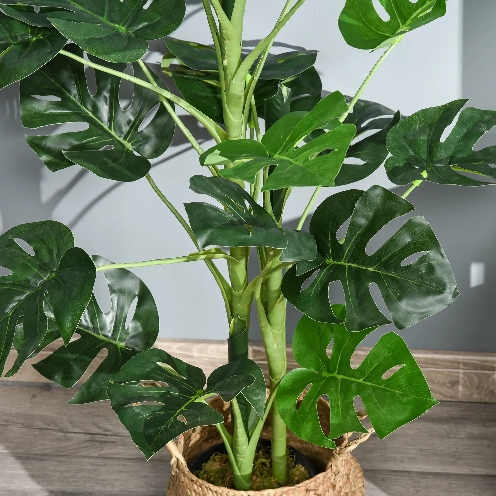 100cm/3.3FT Artificial Monstera Tree Decorative Cheese Plant 21 Leaves with Nursery Pot, Fake Tropical Palm Tree for Indoor Outdoor Décor Bargain Clearance Centre