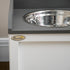 Stainless Steel Raised Dog Bowls, with 21L Storage Drawer for Large Dogs and Cats - White