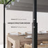 3 x 3(m) Metal Pergola with Retractable Roof and Magnetic Fixture, Outdoor Gazebo Garden Pergola Kit Sun Shade Canopy, UPF30+, 80mm Metal Column, Grey