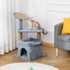 Cat Tree Tower for Indoor Cats, Cat Scratching Post with Bed, Cat House, Scratching Pad, Perch, Interactive Ball Toy 48 x 48 x 84cm, Grey