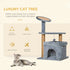 Cat Tree Tower for Indoor Cats, Cat Scratching Post with Bed, Cat House, Scratching Pad, Perch, Interactive Ball Toy 48 x 48 x 84cm, Grey