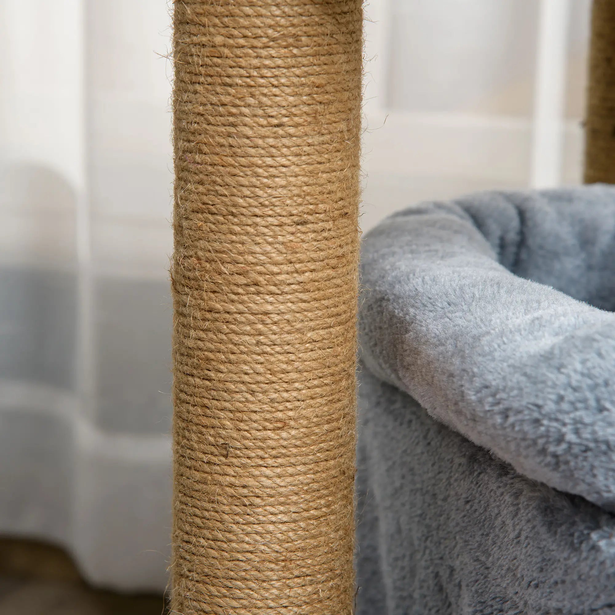 Cat Tree Tower for Indoor Cats, Cat Scratching Post with Bed, Cat House, Scratching Pad, Perch, Interactive Ball Toy 48 x 48 x 84cm, Grey