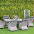Seven-Piece Rattan Dining Set - Mixed Grey
