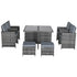 8-Seater Rattan Dining Set Garden Furniture Cushion Seat Woven Rattan Grey
