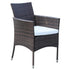 6 Seater Rattan Dining Set with Cushions, Rattan Garden Furniture Set with 6 Armchairs, Rectangular Glass Top Table, Outdoor Dining Table and Chairs, Brown