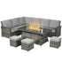 Seven-Piece Firepit Table Rattan Sofa Set - Grey