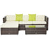 4-Seater Rattan Sofa Set Garden Outdoor Sectional Sofa Coffee Table Combo Patio Furniture-Brown