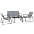 Four-Piece Minimalistic Garden Sofa Set - Light Grey