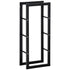 Metal Firewood Log Holder Tall Firewood Rack Indoor Outdoor Fireplace Wood Storage Shelf with Side Rails, Rust-Resistant, Black, 40W x 25D x 100H cm